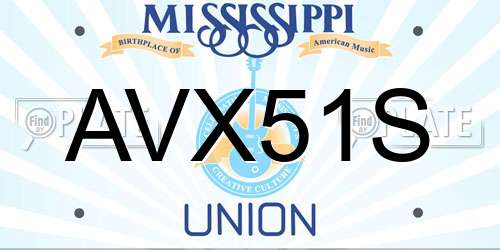 AVX51S Mississippi License Plate