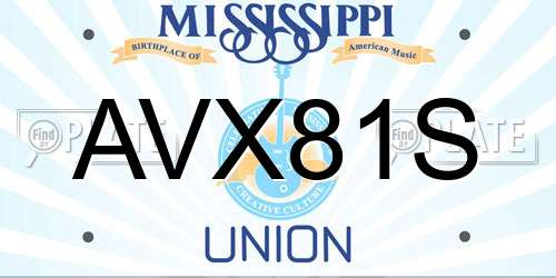 AVX81S Mississippi License Plate