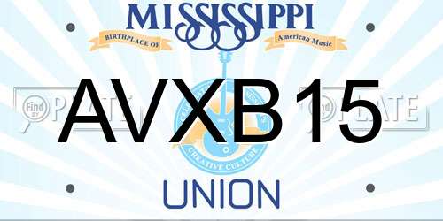 AVXB15 Mississippi License Plate