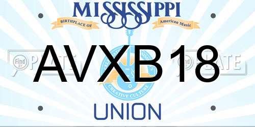 AVXB18 Mississippi License Plate