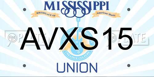 AVXS15 Mississippi License Plate