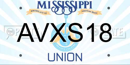 AVXS18 Mississippi License Plate