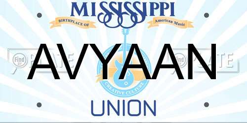AVYAAN Mississippi License Plate
