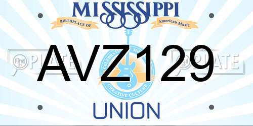 AVZ129 Mississippi License Plate