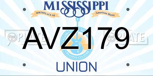 AVZ179 Mississippi License Plate