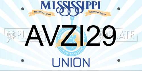 AVZI29 Mississippi License Plate