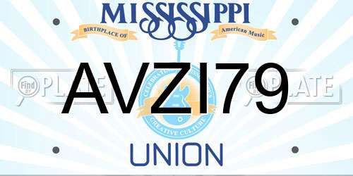 AVZI79 Mississippi License Plate