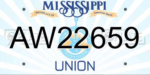 AW22659 Mississippi License Plate
