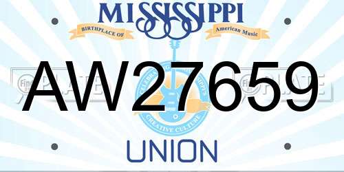 AW27659 Mississippi License Plate