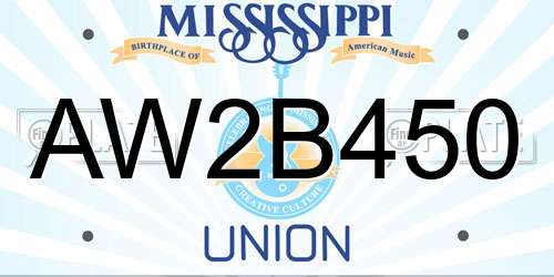 AW2B450 Mississippi License Plate