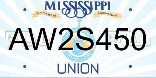 AW2S450 Mississippi License Plate