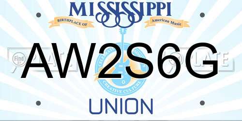 AW2S6G Mississippi License Plate
