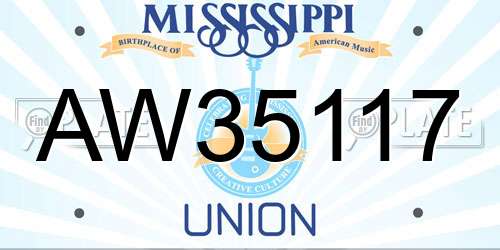 AW35117 Mississippi License Plate