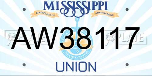 AW38117 Mississippi License Plate