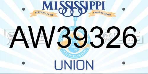 AW39326 Mississippi License Plate