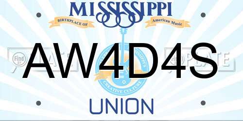 AW4D4S Mississippi License Plate
