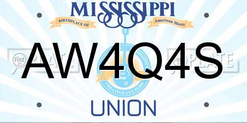 AW4Q4S Mississippi License Plate