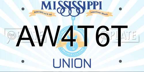 AW4T6T Mississippi License Plate