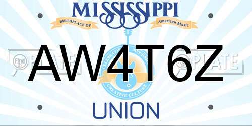 AW4T6Z Mississippi License Plate