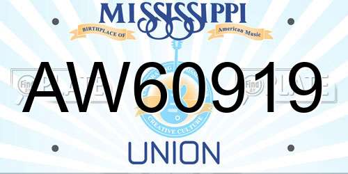 AW60919 Mississippi License Plate