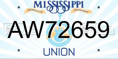 AW72659 Mississippi License Plate
