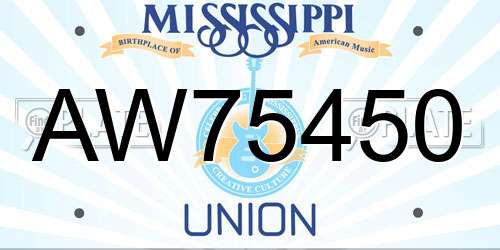 AW75450 Mississippi License Plate