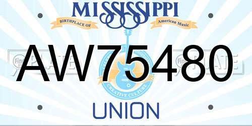 AW75480 Mississippi License Plate