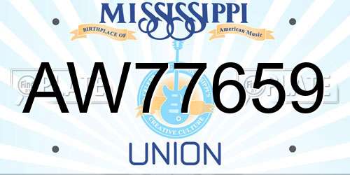 AW77659 Mississippi License Plate