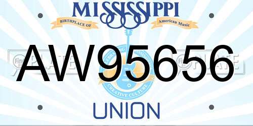 AW95656 Mississippi License Plate