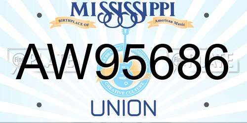 AW95686 Mississippi License Plate
