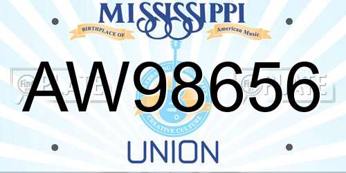 AW98656 Mississippi License Plate