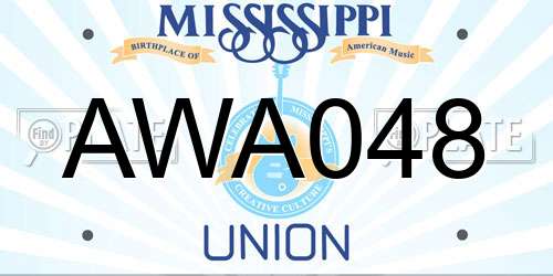 AWA048 Mississippi License Plate