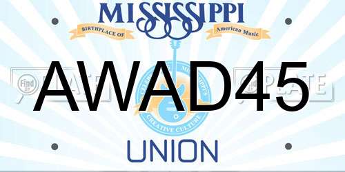 AWAD45 Mississippi License Plate