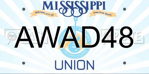 AWAD48 Mississippi License Plate