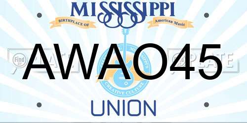 AWAO45 Mississippi License Plate
