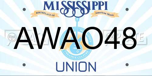 AWAO48 Mississippi License Plate