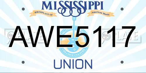 AWE5117 Mississippi License Plate
