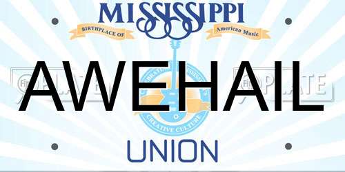 AWEHAIL Mississippi License Plate