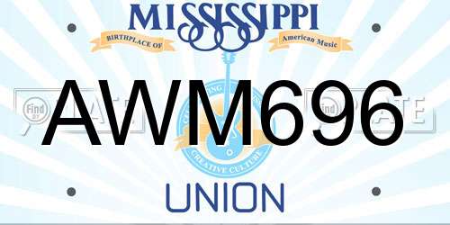 AWM696 Mississippi License Plate