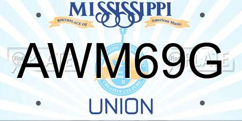 AWM69G Mississippi License Plate