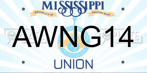 AWNG14 Mississippi License Plate