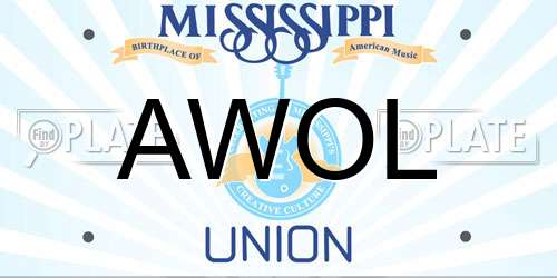 AWOL Mississippi License Plate