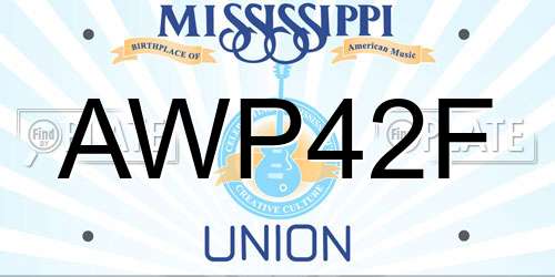 AWP42F Mississippi License Plate