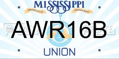 AWR16B Mississippi License Plate