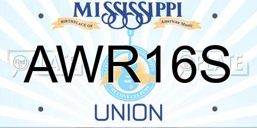 AWR16S Mississippi License Plate