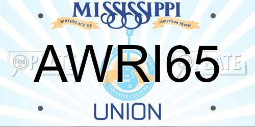 AWRI65 Mississippi License Plate