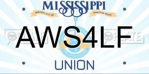 AWS4LF Mississippi License Plate