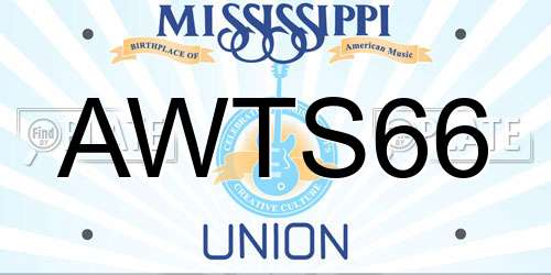 AWTS66 Mississippi License Plate