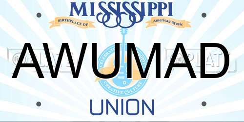 AWUMAD Mississippi License Plate