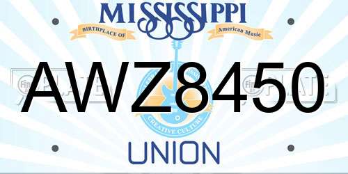 AWZ8450 Mississippi License Plate